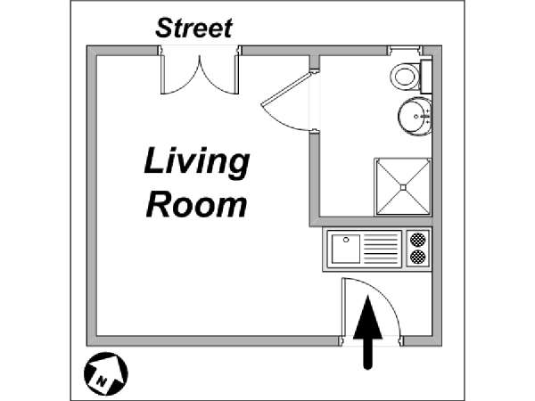 Paris Studiowohnung wohnungsvermietung - layout (PA-3511) Paris Studiowohnung wohnungsvermietung - layout (PA-3511)