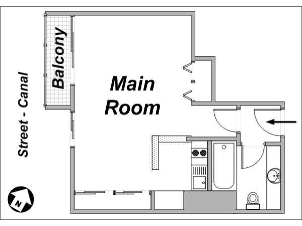 Paris Studio apartment - apartment layout  (PA-3533)