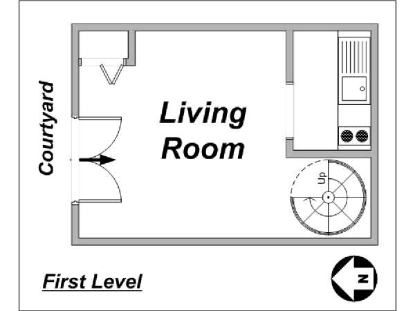Parigi 1 Camera - Duplex appartamento - layout 1