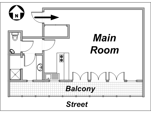 Paris Studiowohnung ferienwohnung - layout Paris Studiowohnung ferienwohnung - layout