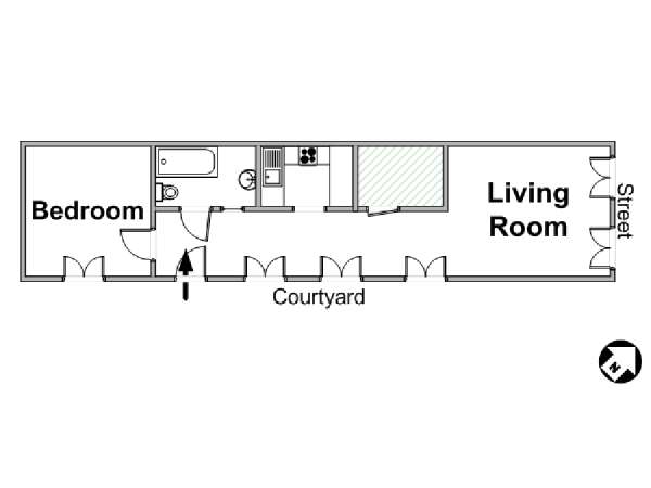 Paris 1 Bedroom apartment - layout 
