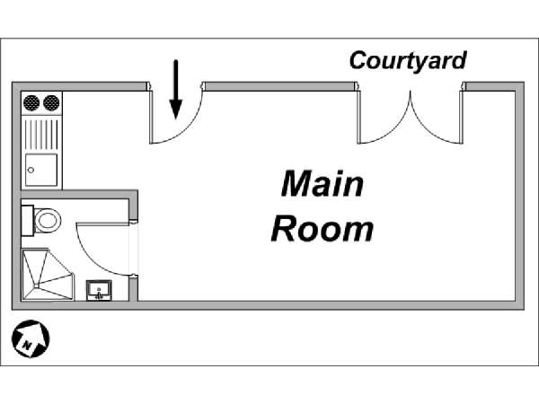 Paris Studio apartment - layout Paris Studio apartment - layout