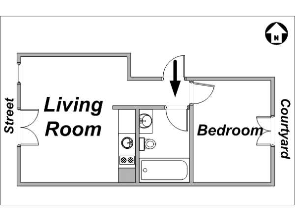 Par&iacute;s 1 Dormitorio alojamiento - esquema 