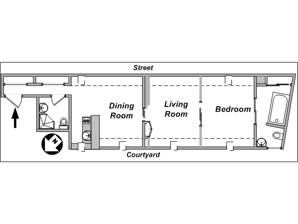 Parigi 1 Camera appartamento casa vacanze - layout (PA-3570) Parigi 1 Camera appartamento casa vacanze - layout (PA-3570)