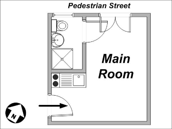 Paris Studio apartment - layout Paris Studio apartment - layout