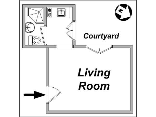 Paris Studio apartment - apartment layout  (PA-3577)