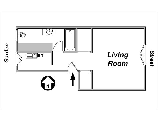 Paris Studio/T1 appartements location vacances - plan schématique (PA-3596) Paris Studio/T1 appartements location vacances - plan schématique (PA-3596)