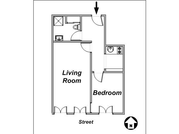 Paris 1 Bedroom apartment - layout 