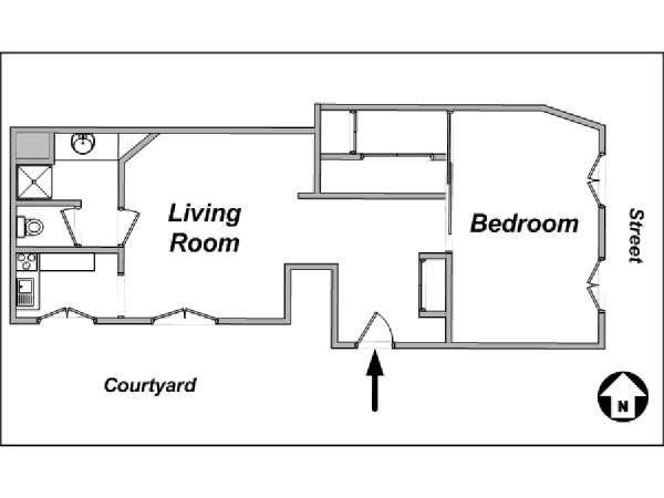 Paris 1 Bedroom apartment - layout Paris 1 Bedroom apartment - layout