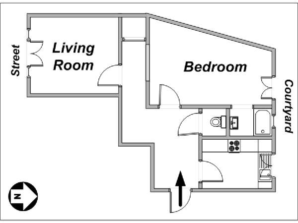 Paris 2 Zimmer wohnungsvermietung - layout 