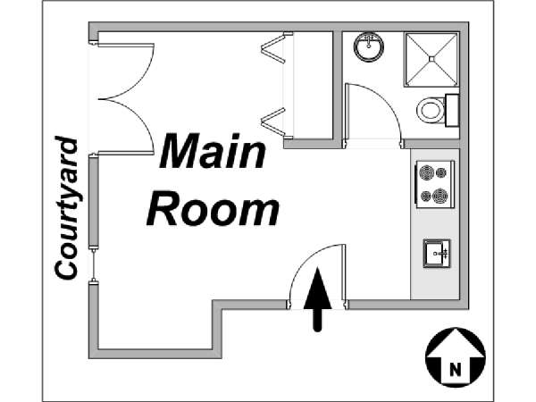 Parigi Monolocale appartamento casa vacanze - layout (PA-3629) Parigi Monolocale appartamento casa vacanze - layout (PA-3629)