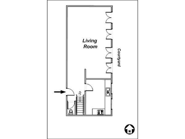 Paris T4 appartements location vacances - plan sch&eacute;matique 1