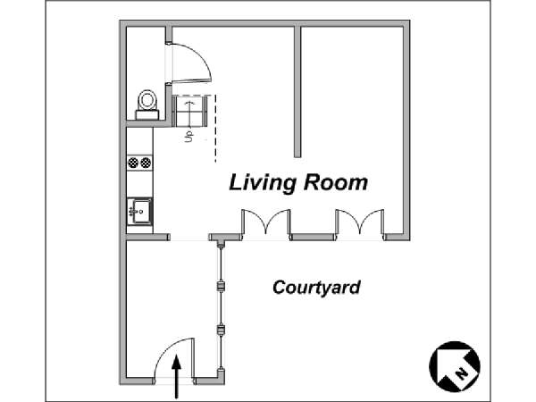 Paris T2 - Duplex appartements location vacances - plan schématique 2 (PA-3636) Paris T2 - Duplex appartements location vacances - plan schématique 2 (PA-3636)