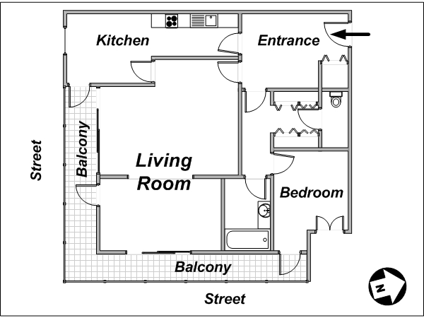 Parigi 1 Camera appartamento casa vacanze - layout (PA-3641) Parigi 1 Camera appartamento casa vacanze - layout (PA-3641)