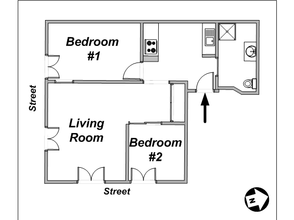 Paris 3 Zimmer wohnungsvermietung - layout 