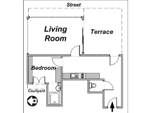 Paris 2 Zimmer wohnungsvermietung - layout (PA-3648) Paris 2 Zimmer wohnungsvermietung - layout (PA-3648)