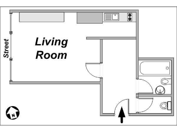 Par&iacute;s Estudio alojamiento - esquema  (PA-3669)