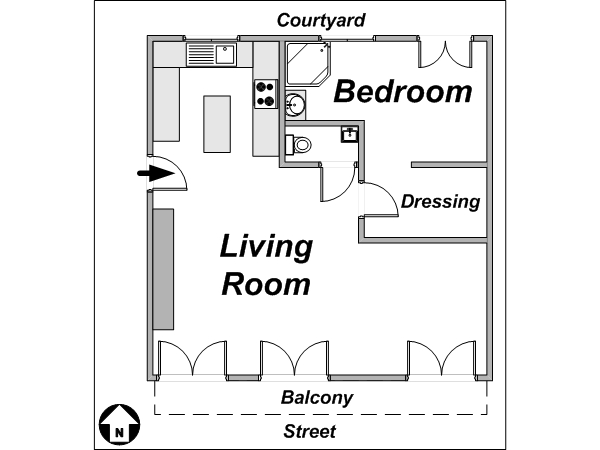 París 1 Dormitorio alojamiento - esquema París 1 Dormitorio alojamiento - esquema
