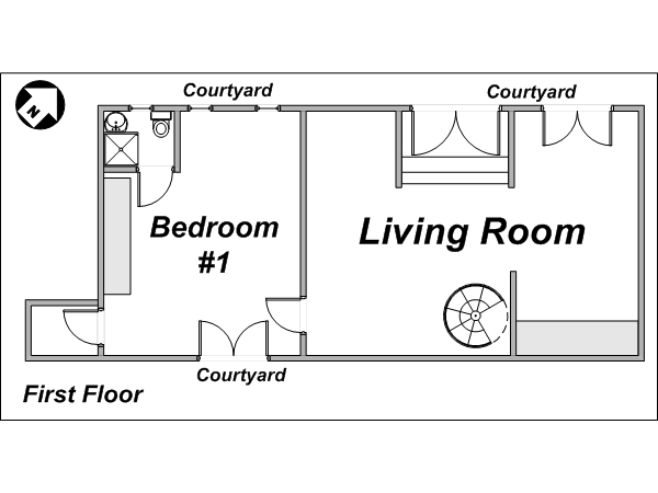 Paris 3 Bedroom - Duplex accommodation - layout 1 (PA-3676)