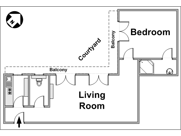 Paris 2 Zimmer ferienwohnung - layout  (PA-3679)