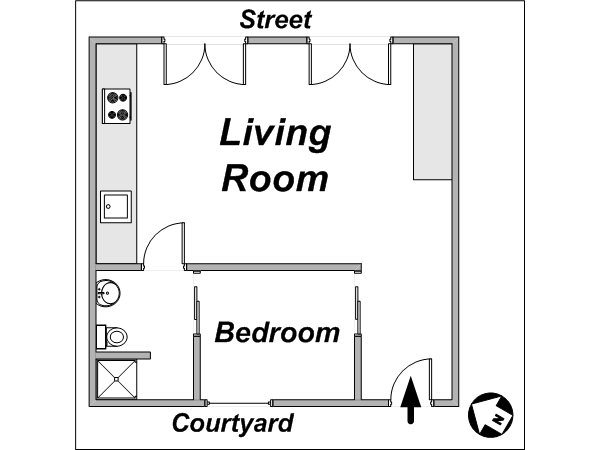 Paris 2 Zimmer ferienwohnung - layout (PA-3681) Paris 2 Zimmer ferienwohnung - layout (PA-3681)