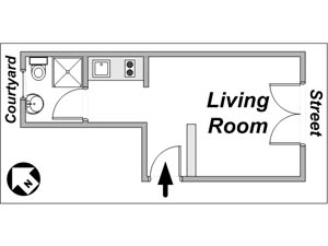 Paris Studio accommodation - layout Paris Studio accommodation - layout