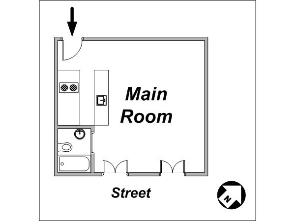 Paris Studio apartment - layout (PA-3685) Paris Studio apartment - layout (PA-3685)