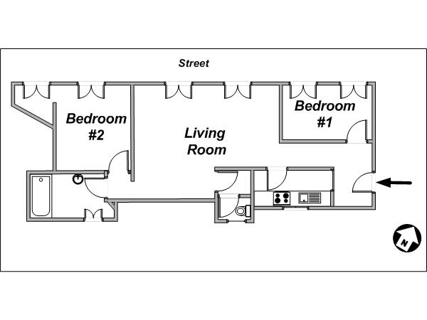 Paris 3 Zimmer ferienwohnung - layout  (PA-3690)