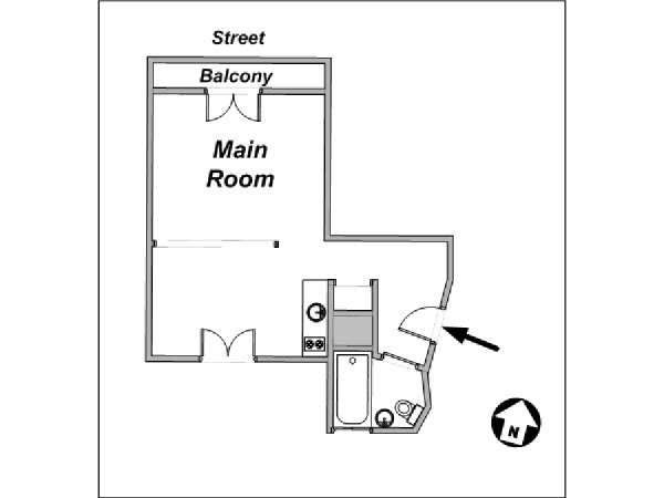 Paris Studiowohnung ferienwohnung - layout (PA-3694) Paris Studiowohnung ferienwohnung - layout (PA-3694)