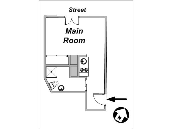 Paris Studio apartment - layout (PA-3706) Paris Studio apartment - layout (PA-3706)