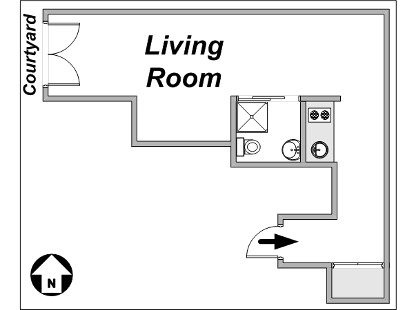 Parigi Monolocale appartamento casa vacanze - layout (PA-3710) Parigi Monolocale appartamento casa vacanze - layout (PA-3710)