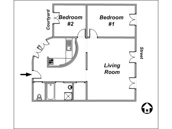 Parigi 2 Camere appartamento - layout Parigi 2 Camere appartamento - layout