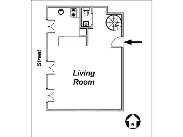 Paris Studio - Duplex accommodation - layout 1