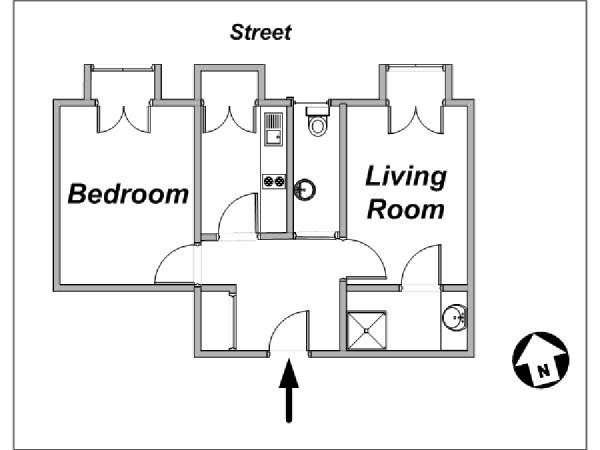 Parigi 1 Camera appartamento casa vacanze - layout Parigi 1 Camera appartamento casa vacanze - layout