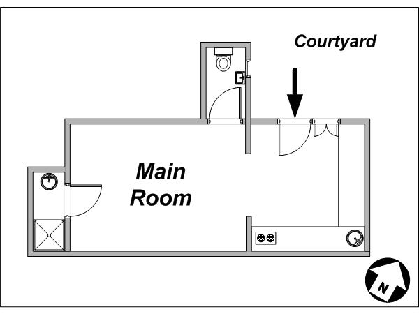 Par&iacute;s Estudio alojamiento - esquema 