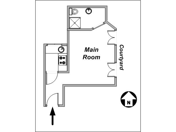 Parigi Monolocale appartamento - layout Parigi Monolocale appartamento - layout