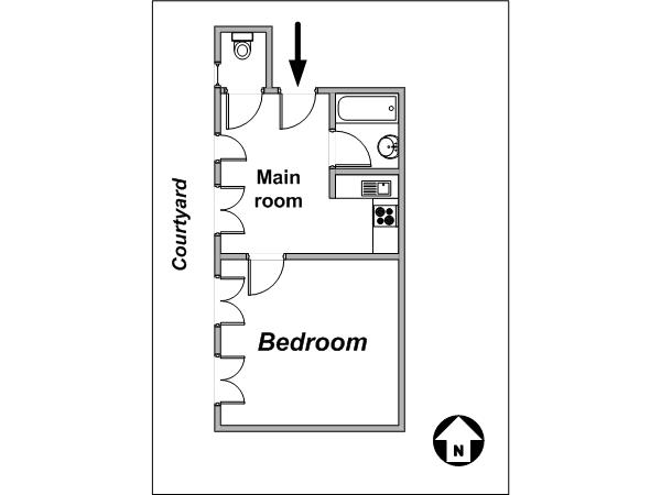 Paris T2 logements location appartements - plan schématique Paris T2 logements location appartements - plan schématique