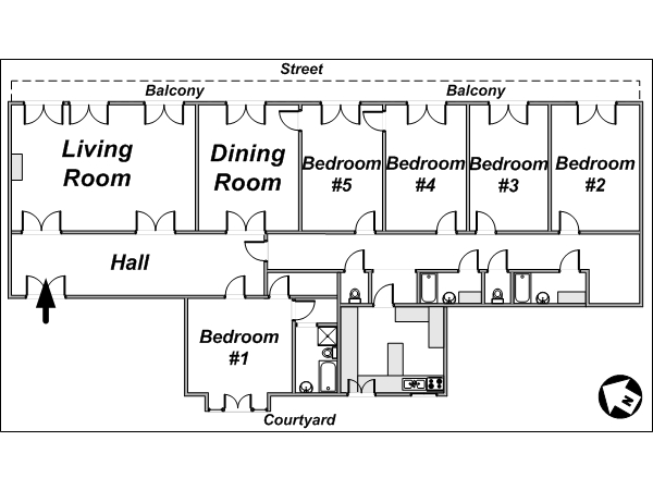 Paris 5 Bedroom apartment - layout Paris 5 Bedroom apartment - layout