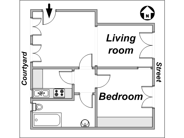 Paris 2 Zimmer wohnungsvermietung - layout Paris 2 Zimmer wohnungsvermietung - layout