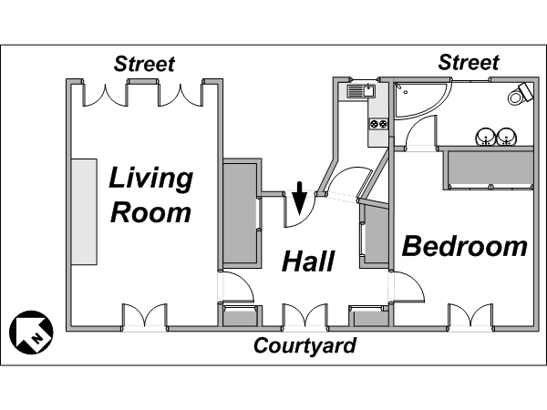 París 1 Dormitorio apartamento - esquema París 1 Dormitorio apartamento - esquema