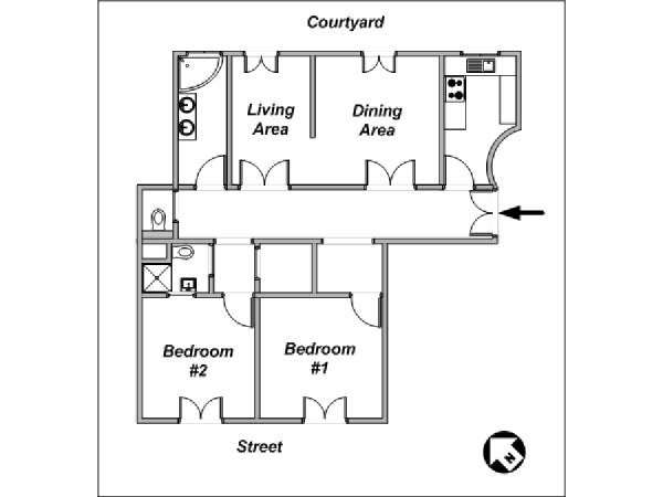 Parigi 2 Camere appartamento casa vacanze - layout Parigi 2 Camere appartamento casa vacanze - layout