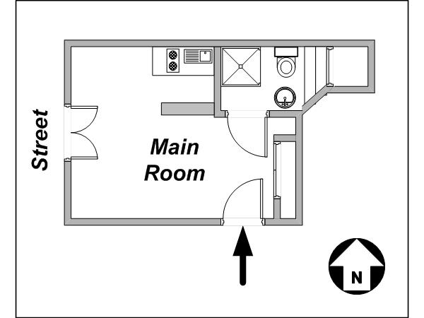 Parigi Monolocale appartamento - layout Parigi Monolocale appartamento - layout