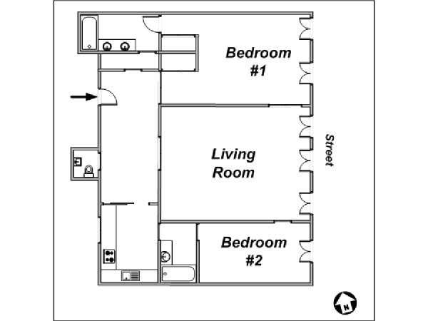 Parigi 2 Camere appartamento - layout 
