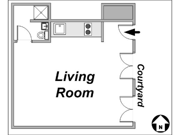Paris Studio apartment - layout Paris Studio apartment - layout