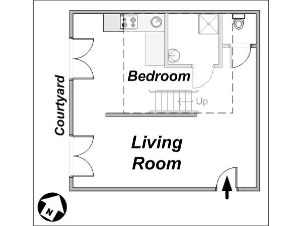 Paris Studio - Duplex accommodation - layout 