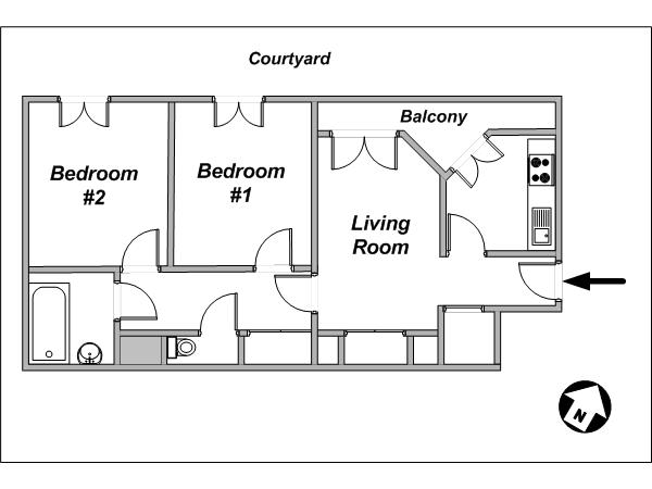 Paris 3 Zimmer wohnungsvermietung - layout Paris 3 Zimmer wohnungsvermietung - layout