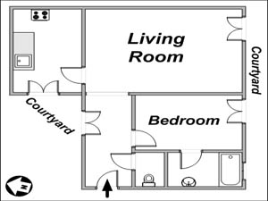 París 1 Dormitorio apartamento - esquema París 1 Dormitorio apartamento - esquema