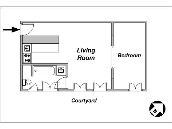 Parigi 1 Camera appartamento - layout Parigi 1 Camera appartamento - layout