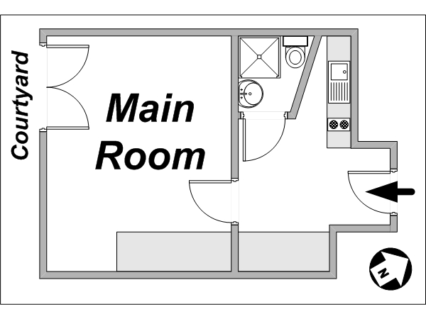 Paris Studiowohnung ferienwohnung - layout Paris Studiowohnung ferienwohnung - layout