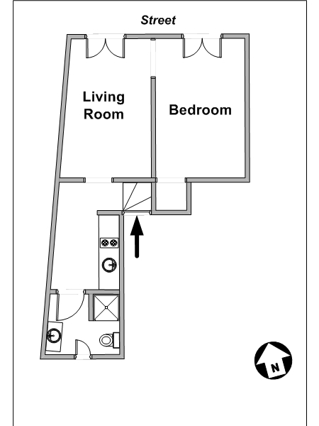Paris Studio mit Alkoven ferienwohnung - layout Paris Studio mit Alkoven ferienwohnung - layout